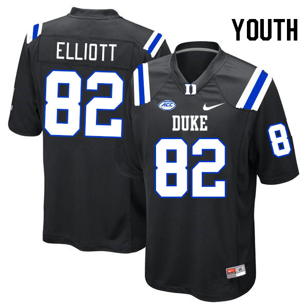 Youth #82 Brett Elliott Duke Blue Devils College Football Jerseys Stitched-Black